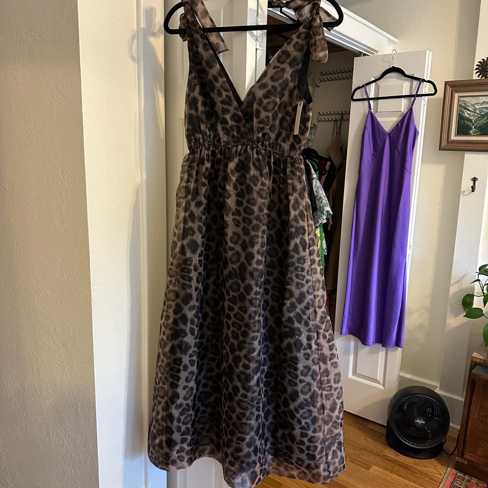 Fun leopard print anthropology dress - new with tags